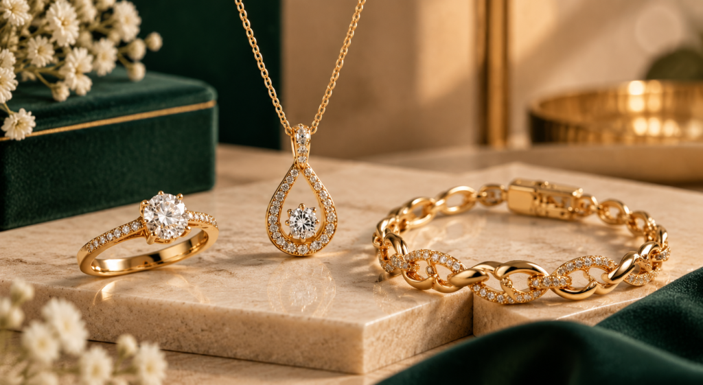 Luxury Gold Jewelry Still Life